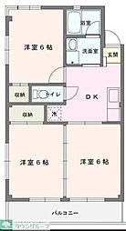 第5大島マンション 3DKの間取図画像