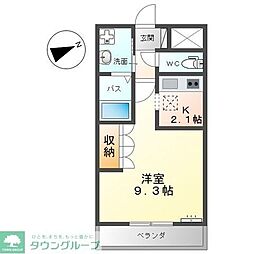 カテリーナ 1Kの間取図画像