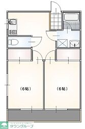 ウスダム高崎第2号棟 2DKの間取図画像