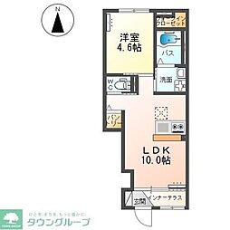 リアン・III 1LDKの間取図画像