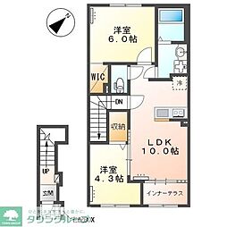 (仮)江田町新築アパート 2LDKの間取図画像