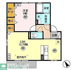 アーバンコートD 1LDKの間取図画像