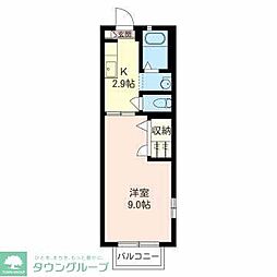 クレールミナミ 1Kの間取図画像