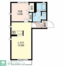 ポナールD 1LDKの間取図画像