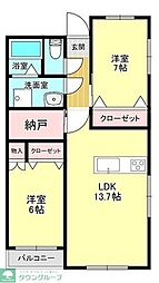 エフォール 2SLDKの間取図画像
