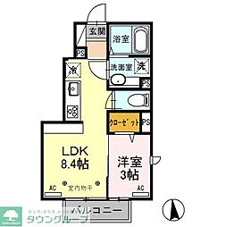 グランsakura 1LDKの間取図画像