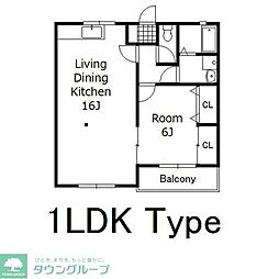 ヴィレッジ川浦 1LDKの間取図画像
