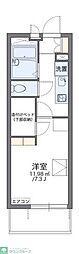 レオパレスグリーンアルタ 1Kの間取図画像