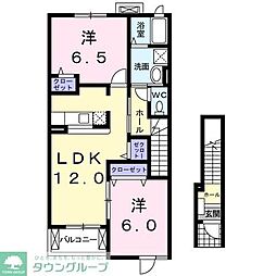 メリディオ1 2LDKの間取図画像