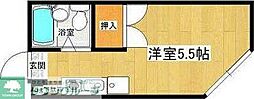 ハイツTBS ワンルームの間取図画像