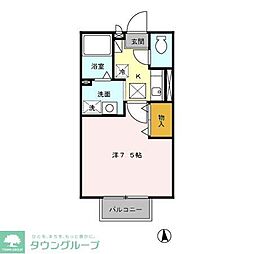 グレイ飯塚 1Kの間取図画像