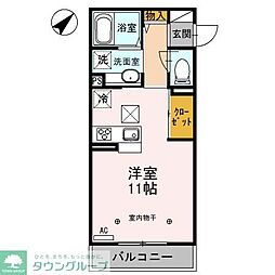 ジョーヌエトワール ワンルームの間取図画像