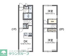レオパレスリマインズ蒼海 2DKの間取図画像