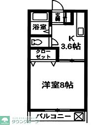 グリングラスヒルズ 1Kの間取図画像