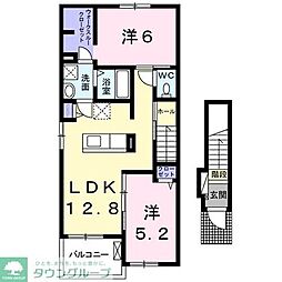 フラワーヒル1 2LDKの間取図画像