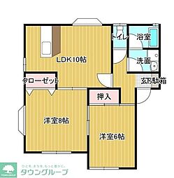 メリールA 2LDKの間取図画像