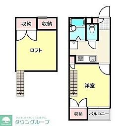 セイラBOX東貝沢B 1Kの間取図画像