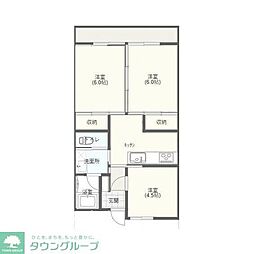 リード藤岡 3DKの間取図画像
