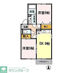 ヴェルフィーユC 2DKの間取図画像