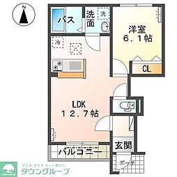 シュエット 1LDKの間取図画像
