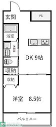 クラージュ 1LDKの間取図画像