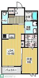 荒牧DreamHeights 1LDKの間取図画像