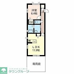 ヴァレー 1LDKの間取図画像