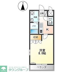 ロコ・タウン 1Kの間取図画像