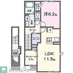 ヒカルサ深谷上野台 1LDKの間取図画像
