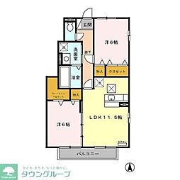 リビングタウン下石倉A 2LDKの間取図画像