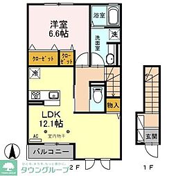 リコ・コリーナ 1LDKの間取図画像