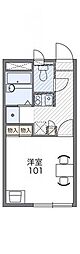 レオパレス花菜 1Kの間取図画像