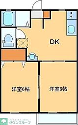 カロタあずさA 2DKの間取図画像