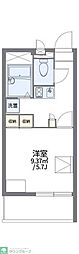 レオパレスあらまき 1Kの間取図画像