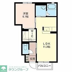 シャーメゾン大道A 1LDKの間取図画像