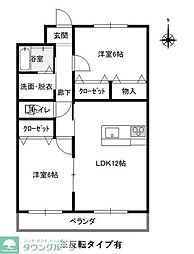 リーヴル・デュラン 2LDKの間取図画像