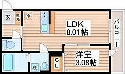 フォリアビレッジ長町南 B 1LDKの間取図画像