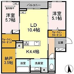 CLASSEUM仙台小田原 I 2SLDKの間取図画像