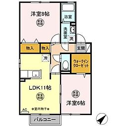 ラルーナ 2LDKの間取図画像