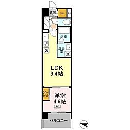 ロイヤルパークス仙台青葉通 1LDKの間取図画像