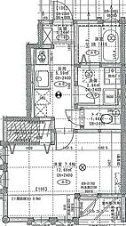 ジュネス米ケ袋II 1Kの間取図画像