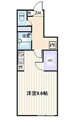 ロワール国見 ワンルームの間取図画像