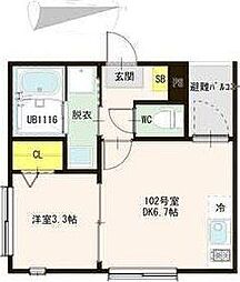 (仮称)高松一丁目(5)A 1DKの間取図画像
