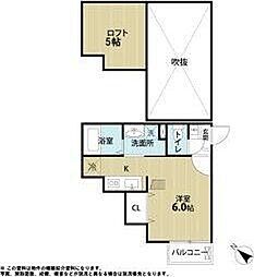 シエル荒巻 1Kの間取図画像