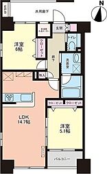 アーバンハイツ大町 2LDKの間取図画像