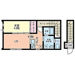 リヴェール南鍛冶町 1LDKの間取図画像