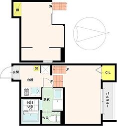 BELLEVILLA長町 1Kの間取図画像