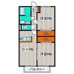 アルコバレーノ 2DKの間取図画像