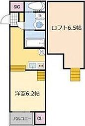 ハーモニーテラス苦竹2 1Kの間取図画像