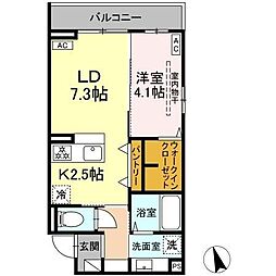 仙台市青葉区小田原8丁目アパート 1LDKの間取図画像